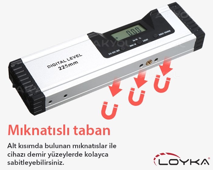 LCD ekranlı eğim ölçer