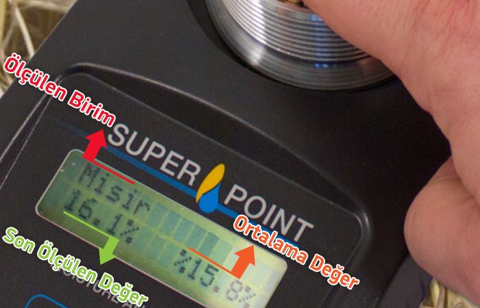 superpoint sıkmalı tahıl nem ölçer